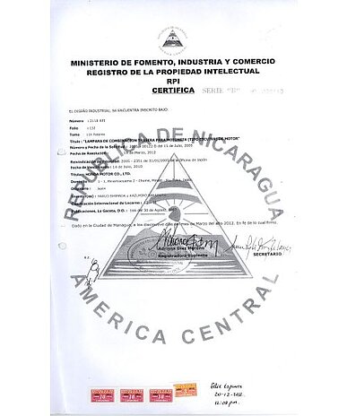 Anmeldung Design Nicaragua