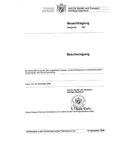 Anmeldung Design Liechtenstein