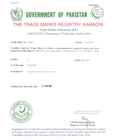 Markenanmeldung Pakistan