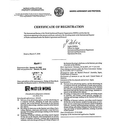 Internationale Registrierung einer Marke (WIPO IR-Marke, Madrid Abkommen)