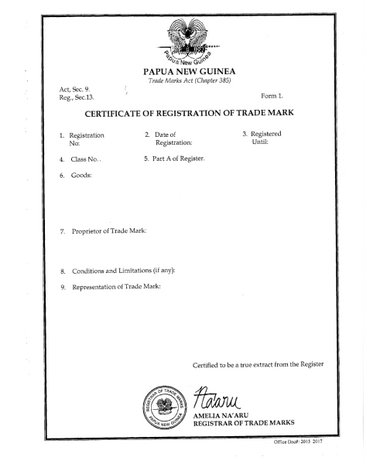 Markenverlängerung Papua-Neuguinea 