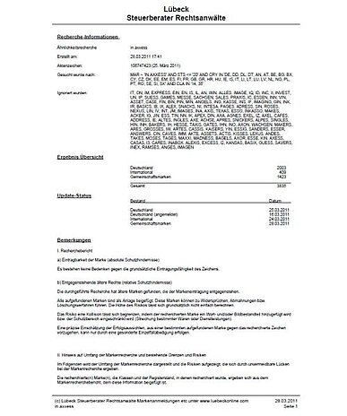 Markenrecherche inkl. Analyse St. Kitts und Nevis