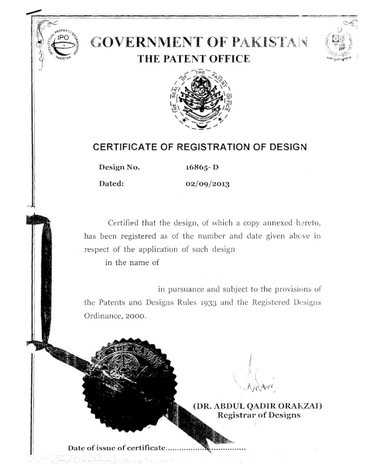 Anmeldung Design Pakistan
