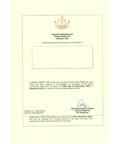 Änderung Adresse Markeninhaber Brunei