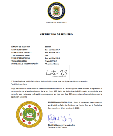 Widerspruch gegen eine Marke in Puerto Rico