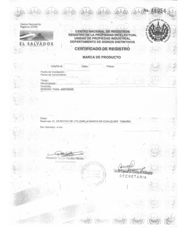 Markenverlängerung El Salvador 