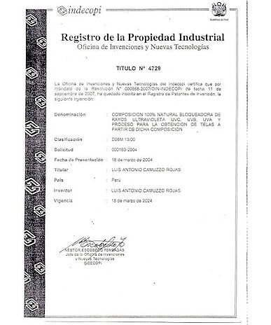 Design Anmeldung Peru