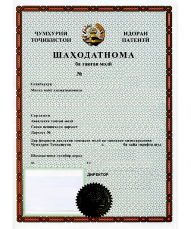 Markenanmeldung Tadschikistan