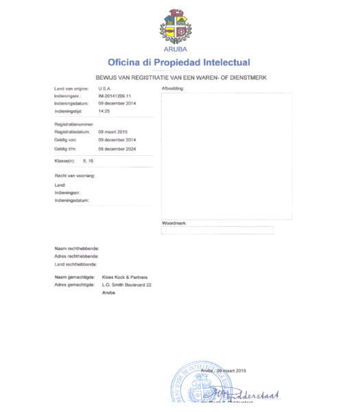 Trademark Registration Aruba