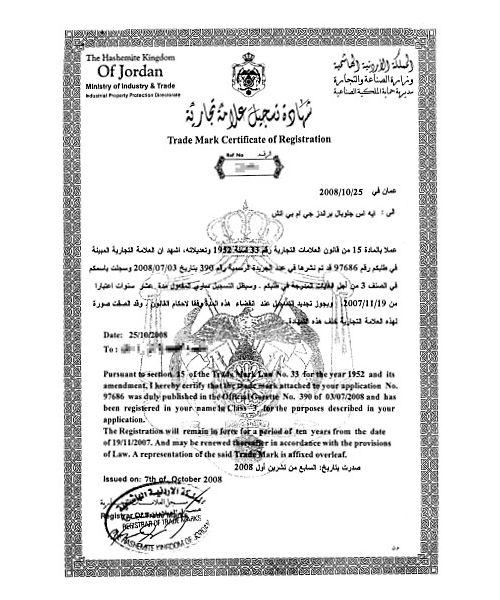 Trademark Registration Jordan