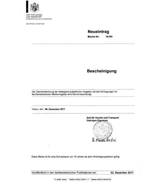 Trademark Registration Liechtenstein