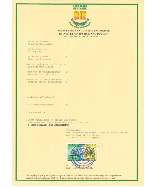 Trademark Registration Suriname