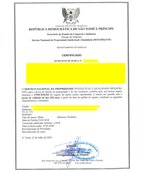 Trademark Registration São Tomé and Príncipe 