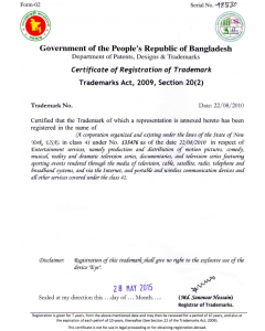 Legal representative for trademark in Bangladesh 