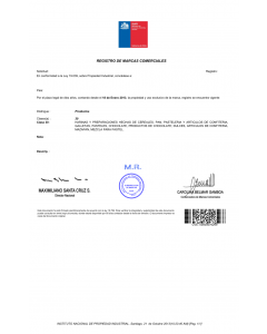 Legal representative for trademark in Chile