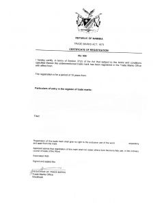 Change of contact details of registered owner of a trademark in Namibia