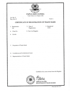 Change of contact details of registered owner of a trademark in Papua New Guinea