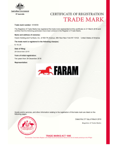 Legal representative for trademark in Australia